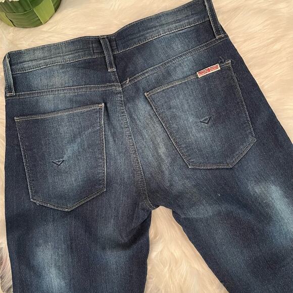 New Hudson Cotton Denim Medium Dark Wash Distressed Casual Skinny Jeans 24 NWOT - Picture 9 of 14